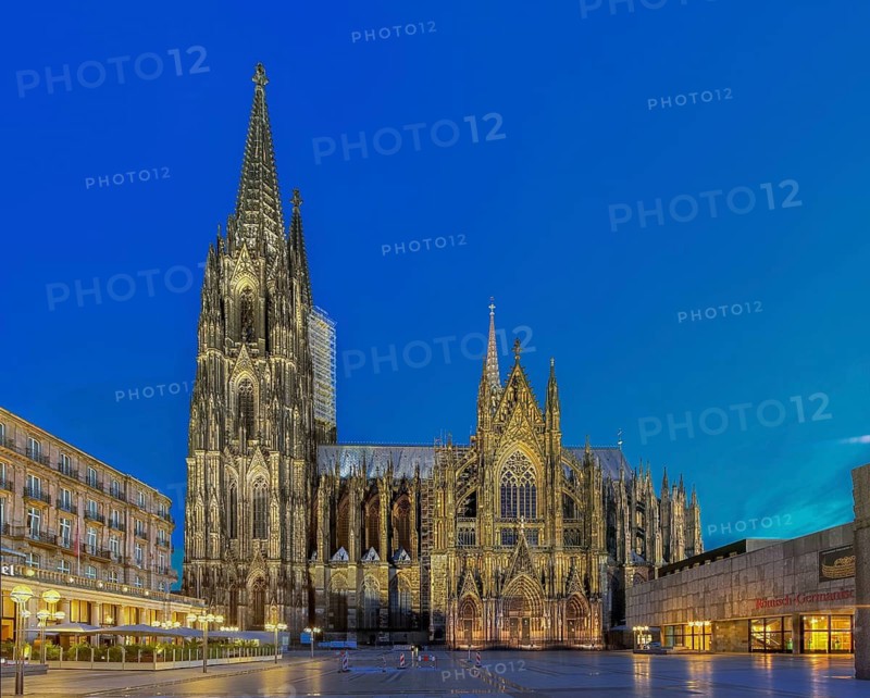 Cologne Cathedral illuminates Cologne Germany