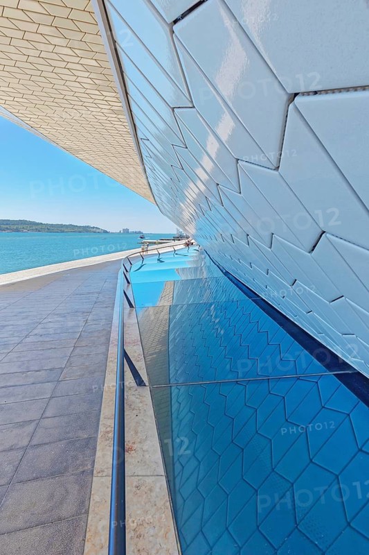 View of The MAAT (Museum of Art, Architecture and Technology), bordering the Tagus river, Lisbon, Portugal