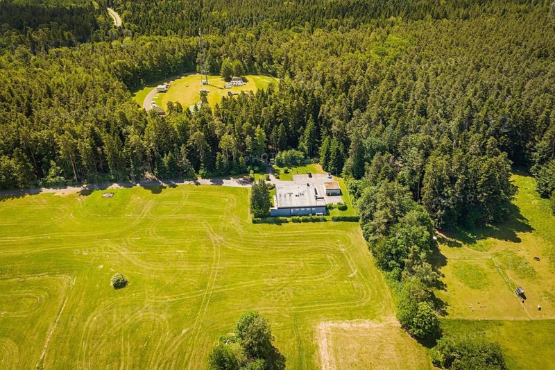 Building on the edge of a forest, surrounded by meadows, bunker complex, Calw, Germany