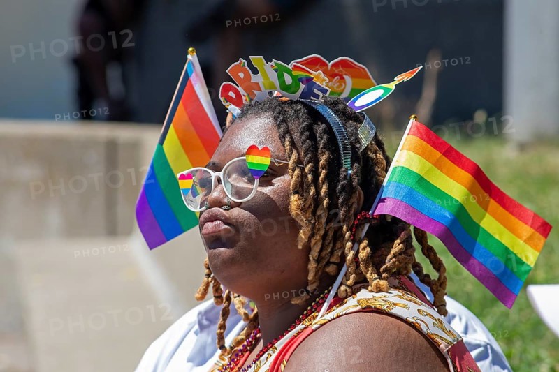 Detroit, Michigan - Gay, lesbian, bisexual, and transgender activists and their allies attend Motor City Pride, a two day festival in downtown Detroit