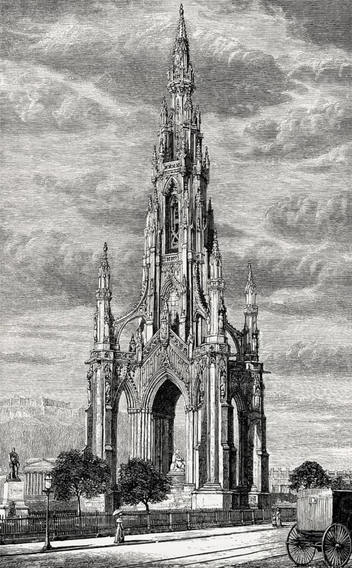 The Scott Monument, Edinburgh, Scotland, 19th century