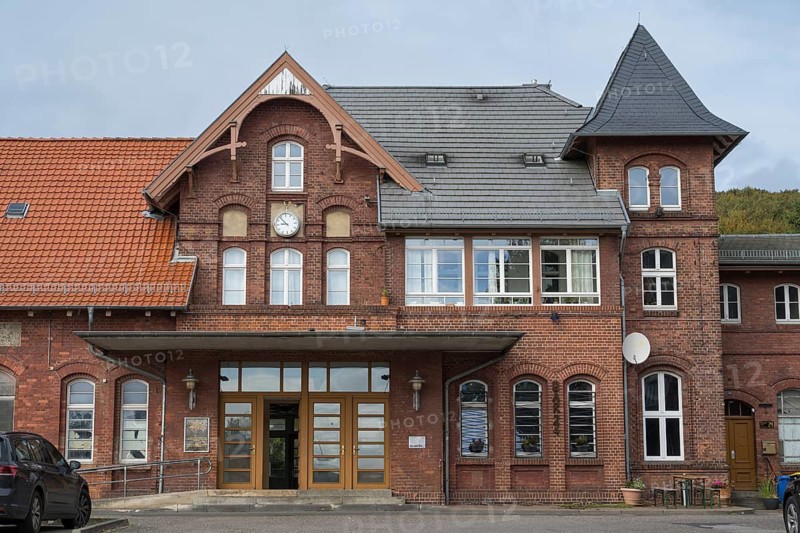 Station, listed building, Sassnitz, Rügen, island, Baltic Sea, Mecklenburg-Western Pomerania, Germany