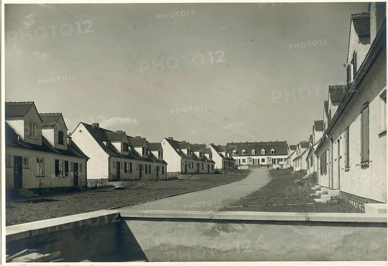 Kitzscher settlement, near Borna, Saxony, workers, miners' settlement, architecture, Curt Schiemichen, 1889-1957, residential buildings, closed settlement, 1934-36