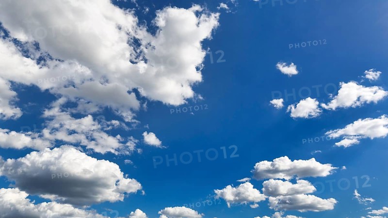 Typical cloudscape in spring, Cumulus, Cirrus, Serbia