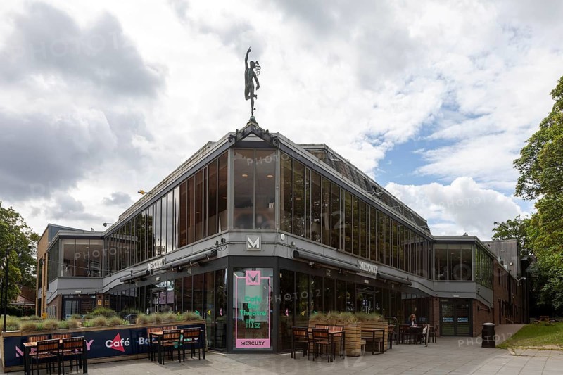 Mercury Theatre building and cafe bar, Colchester, Essex, England, UK