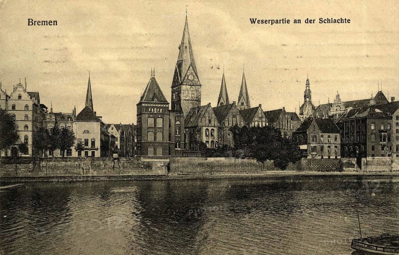 Historical postcard around 1900, Bremen, Germany, reproduction of a postcard, historical