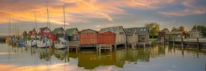 Hafen Althagen Abendrot Panorama Ahrenshoop Germany