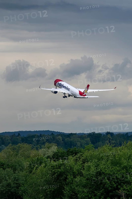 Edelweiss Airbus A350-941 aircraft, HB-IHF, Zurich Kloten, Switzerland