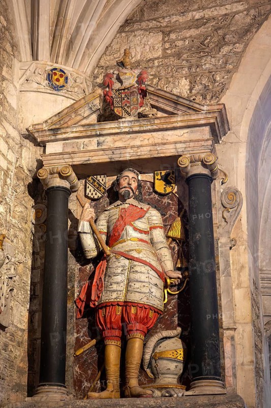 Memorial effigy monument to John Coke of Thorne d 1632, Church of Saint Mary, Ottery St Mary, Devon, England, UK