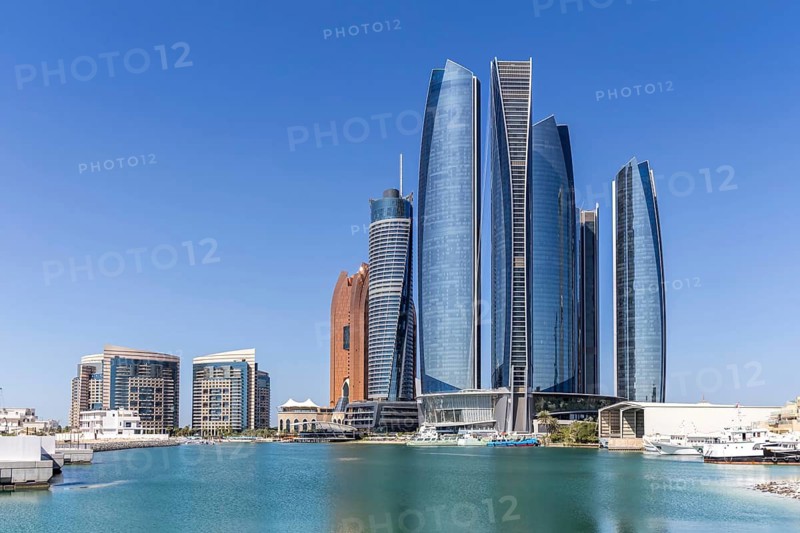 Abu Dhabi Skyline Etihad Towers skyscrapers in Abu Dhabi, United Arab Emirates