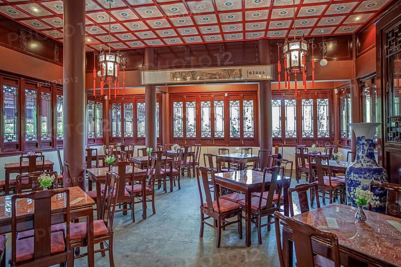 Chinese tea house interior view of Düsseldorf