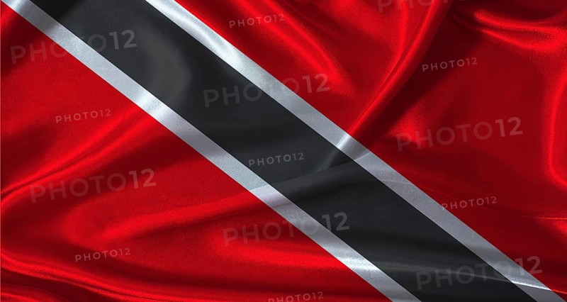 National flag of Trinidad and Tobago with cloth texture. Trinidad and Tobago flag with realistic texture background