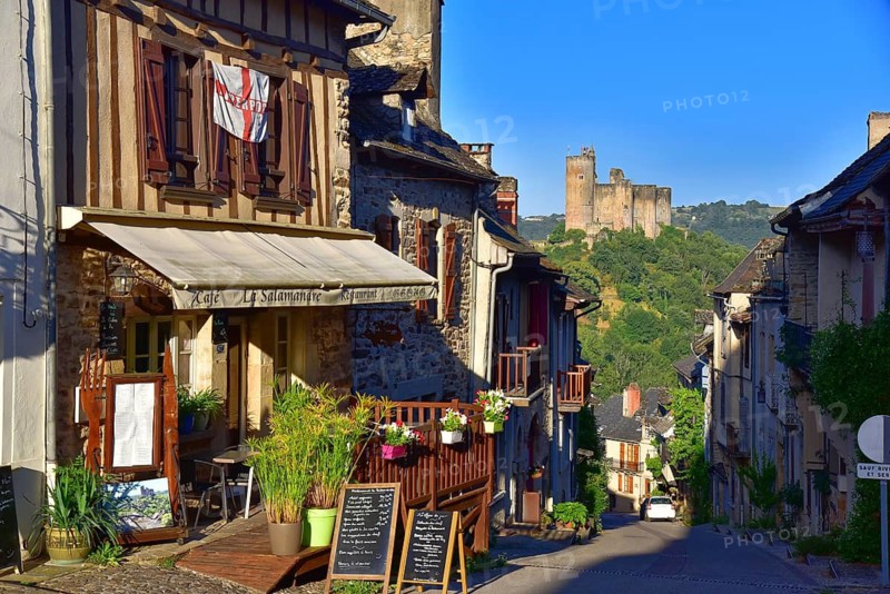Village and castle of Najac in the Aveyron department in the Occitanie region, France