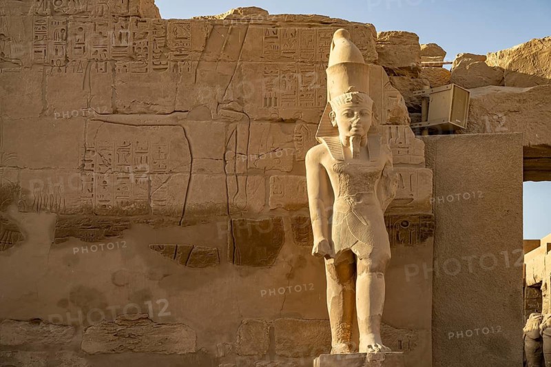 Statue of the pharaoh in the Karnak temple in Karnak near Luxor, Egypt