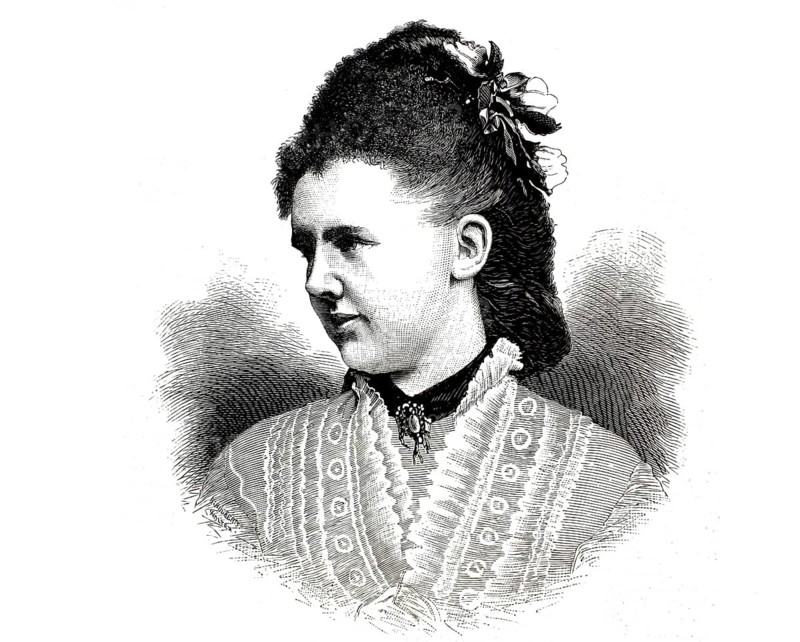 Emma von Waldeck-Pyrmont, 1858-1935, who later became Queen of the Netherlands, illustration, reproduction from a 19th century model. Authentic, file restored for optimal use, exact date of submission unknown, historical