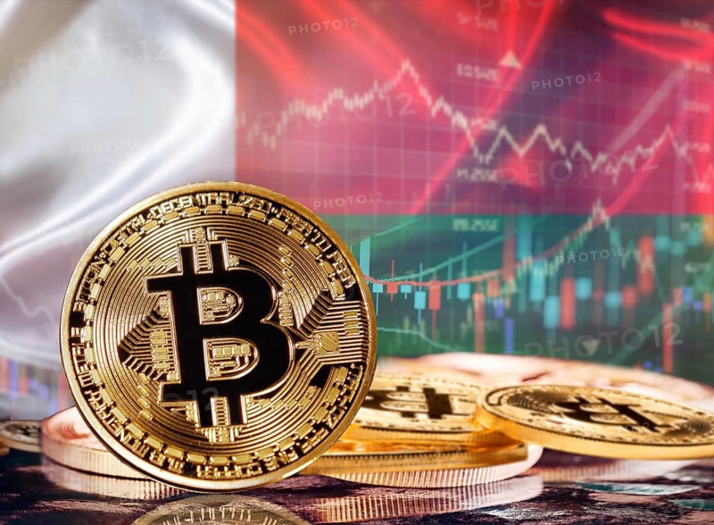 Bitcoin with Malagasy flag in the background. Investors in cryptocurrency and Blockchain Technology in Madagascar, Concept