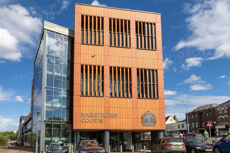 Modern architecture of Magistrates' Courts building, Colchester, Essex, England, UK designed by H2O Architects 2012