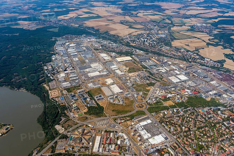 Pilsen, Borská Pole, industrial park, scientific and technical park, university, industry, aerial view, West Bohemia, Czech Republic