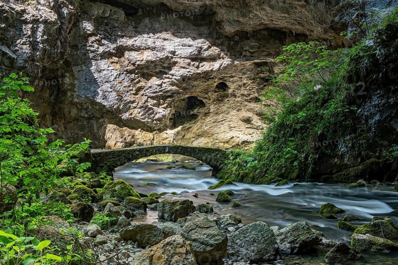 Old bridge, Rak river, Rakov Skocjan, Notranjska region, Slovenia
