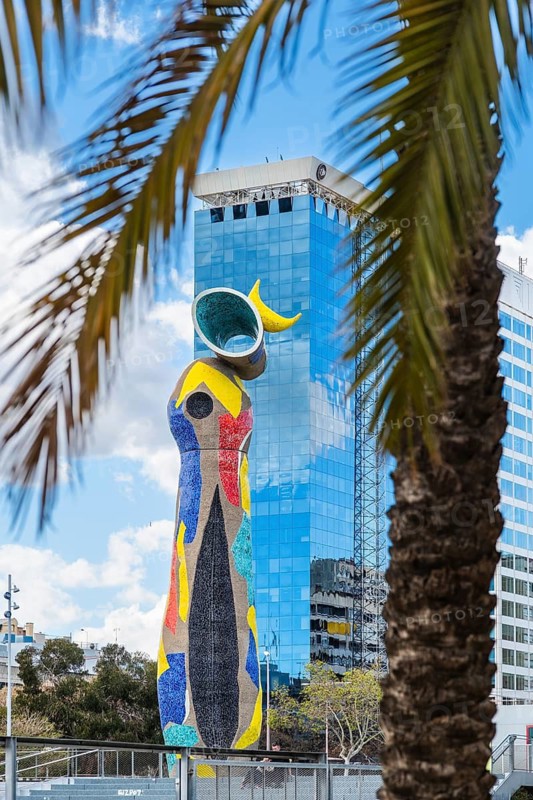 Woman and bird, Dona i Ocell, sculpture by Joan Miró at Park Miró in Barcelona, Spain