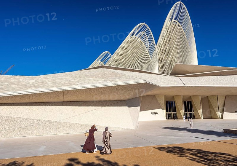 Zayed National Museum in Abu Dhabi, memorial to the late Zayed bin Sultan Al Nahyan, the museum is the heart of the cultural district on Saadiyat Island, Abu Dhabi, United Arab Emirates