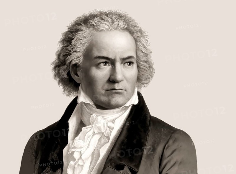 Ludwig van Beethoven, 1770 -1827, German composer, digitally edited based on a historical illustration by Ludwig Michalek, subsequently colored