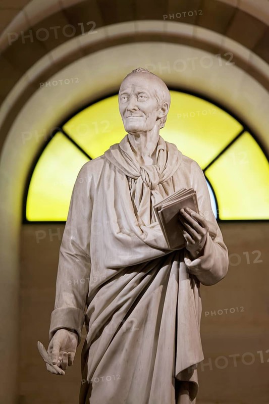 Statue of Voltaire, Crypt of the Panthéon, National Hall of Fame, Latin Quarter, Paris, France