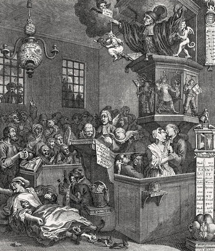 Credulity, Superstition and Fanaticism, 1762, caricature by William Hogarth, 1697-1764