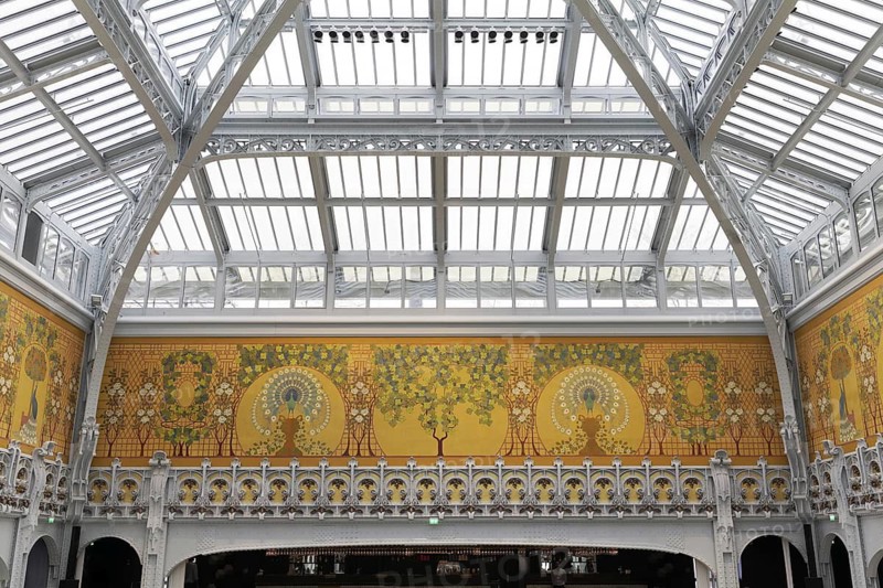 La Samaritaine, Art Nouveau luxury department store, historic glass dome with peacock fresco, Paris, France