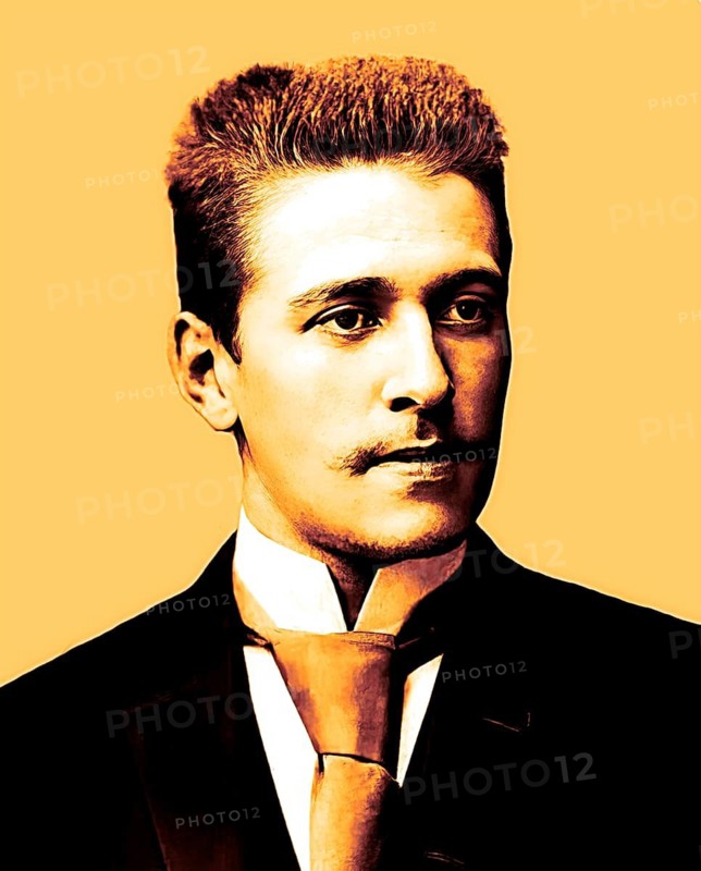 Hugo von Hofmannsthal, 1874-1929, Austrian novelist and poet, digital edited according to a photograph, 1893