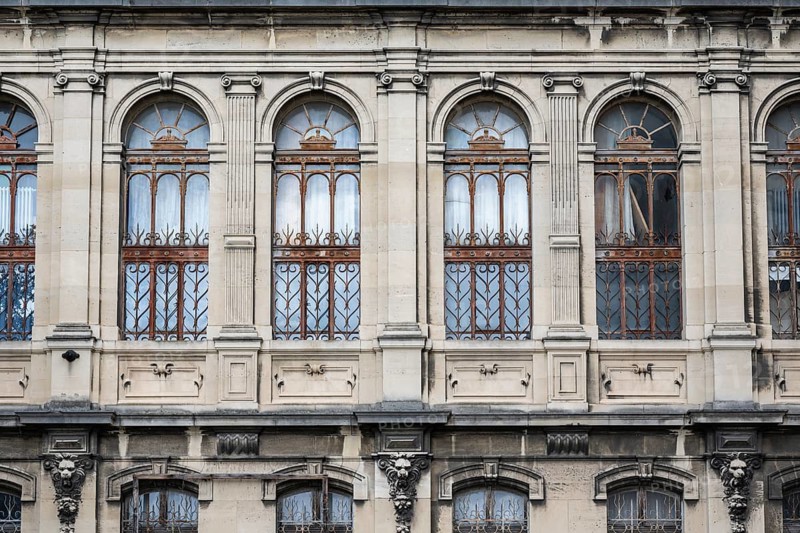 Detailed view of the Musée des Beaux-Arts et d'Archéologie de Troyes, former Saint Loup Abbey in the old town of Troyes, Aube department, Grand Est region, France