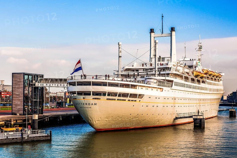 SS Rotterdam, former flagship of the Holland-America Line, today as a museum ship, hotel and restaurant in the port of Rotterdam, the Netherlands