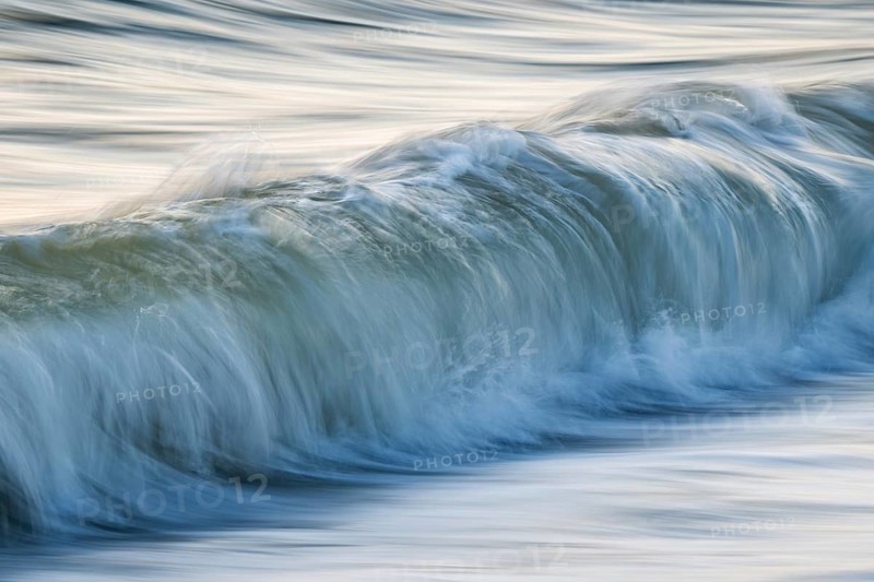 Refracting wave, spray, long exposure, Houvig Beach, North Sea, Denmark