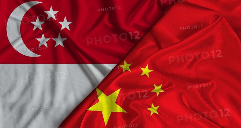 Bilateral relations between Singapore and China. Flag of Singapore and China