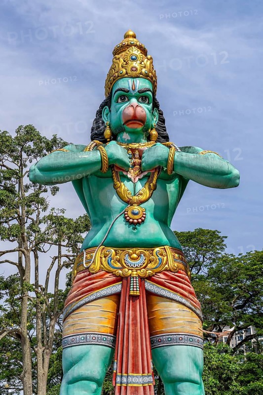 Statue of Hanuman at entrance to the Batu caves, cave complex in Gombak, Selangor near Kuala Lumpur, Malaysia