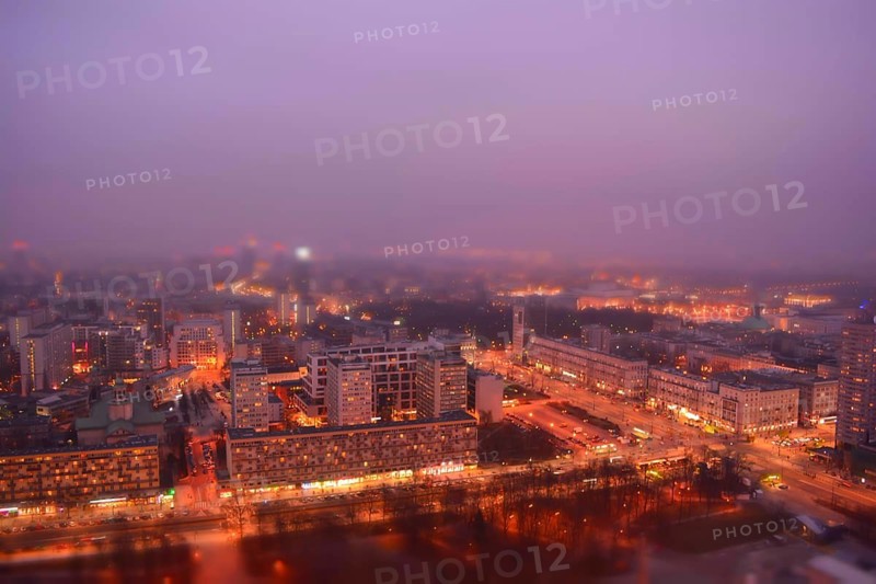 View of the top in a city of warsaw. Poland
