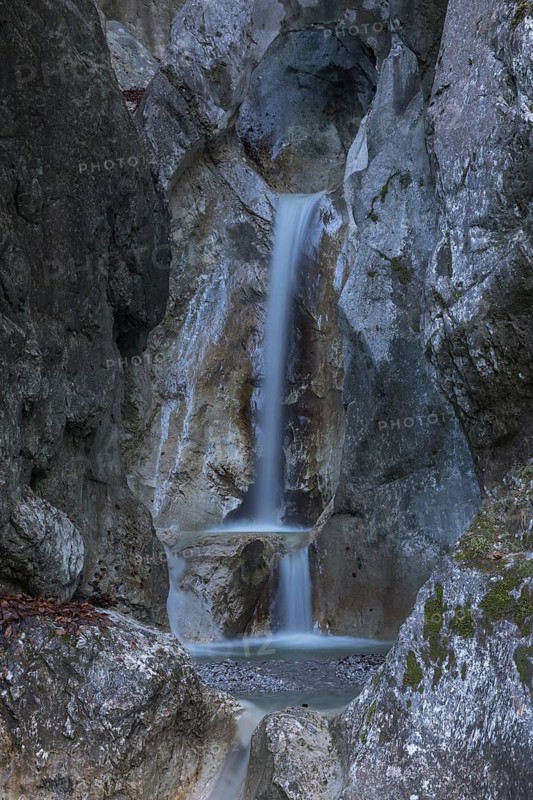 Heckenbach waterfall, The dripping eye of nature, Kochel am See, Bavaria, Germany