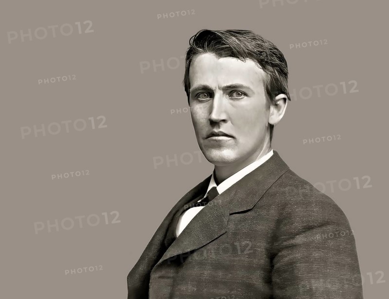 Thomas Alva Edison, 1847, 1931, American inventor, digitally edited according to a photography by Mathew Brady, 1878