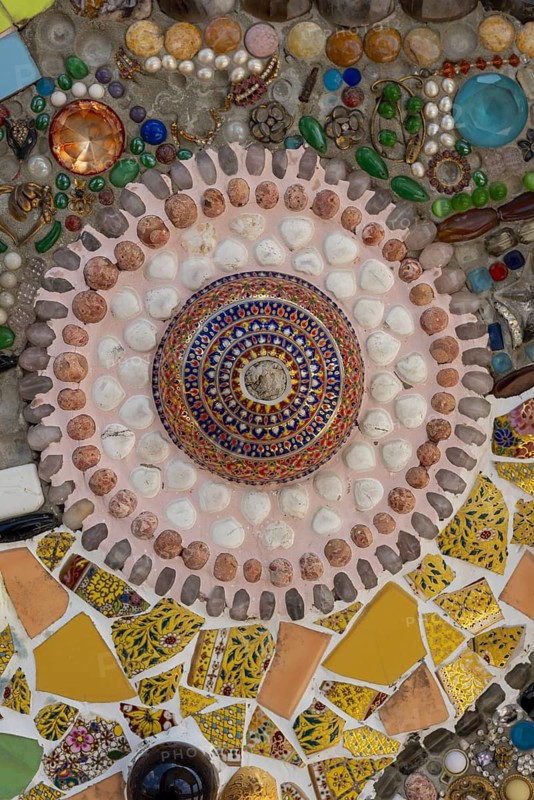 Main chedi (Phra That) decorated with over 5 million colourful mosaic stones and ceramic pieces, Buddhist temple complex Wat Phra That Sorn Kaew, Khao Kho Mountains, Phetchabun Province, Isan, Thailand