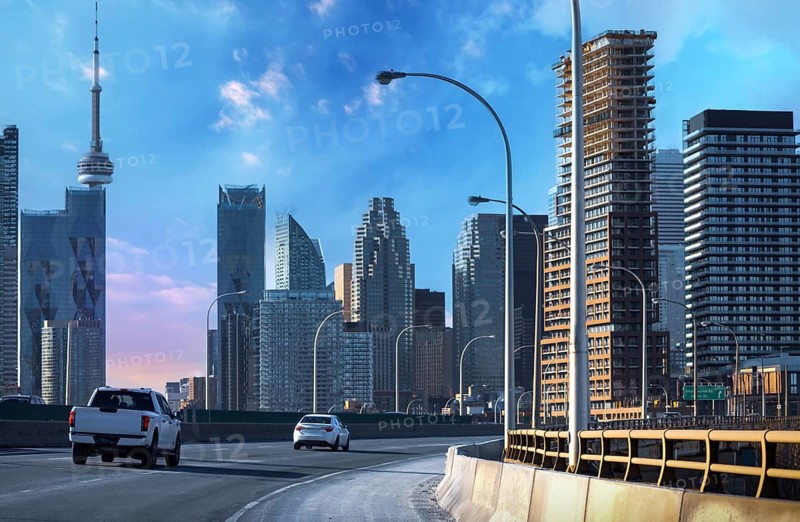 Scenic Toronto financial district business skyline and modern architecture