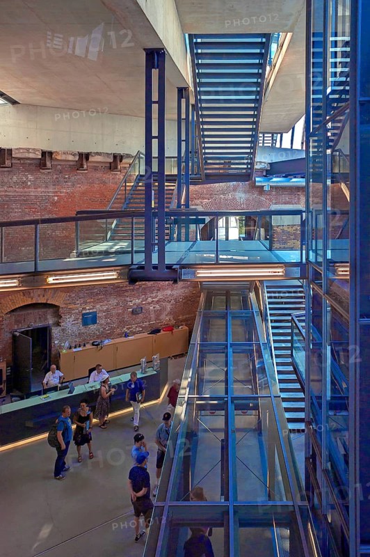Modern staircases in the Museum Documentation Center, Reichsparteitagsgelände, Bayernstr. 110, Nuremberg, Middle Franconia, Bavaria, Germany