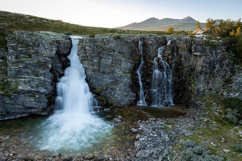 Storulfossen waterfall in Rondane National Park, Norway