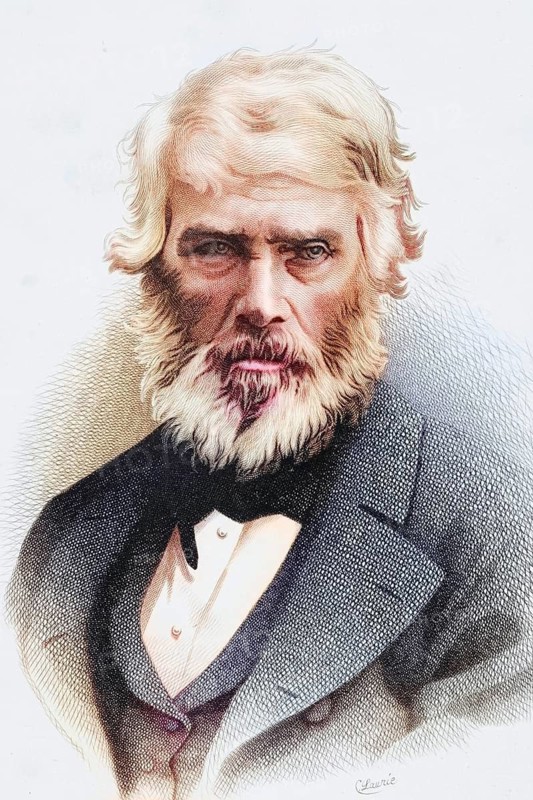 Thomas Carlyle 1795 to 1881 Scottish historian and essayist, Historical, digitally restored reproduction from a 19th century original, Record date not stated
