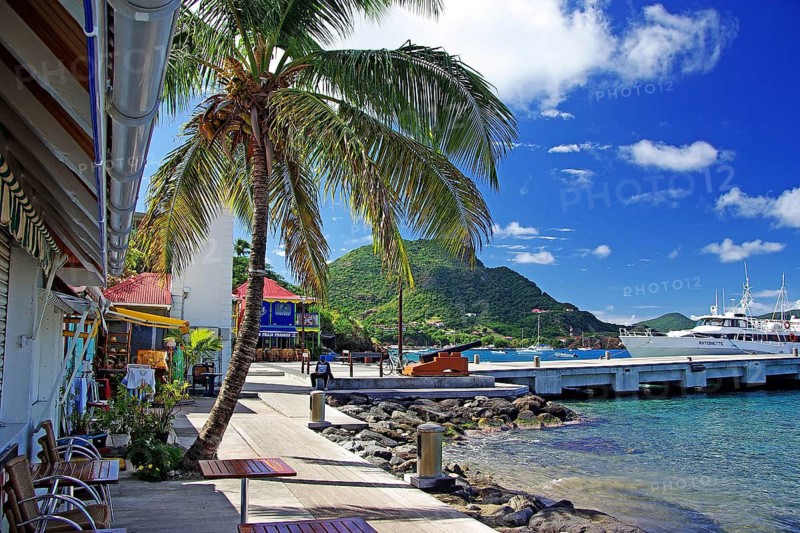 Caribbean, French Antilles, Guadeloupe, Les Saintes, Terre de Haut, port area of the eponymous town on the island