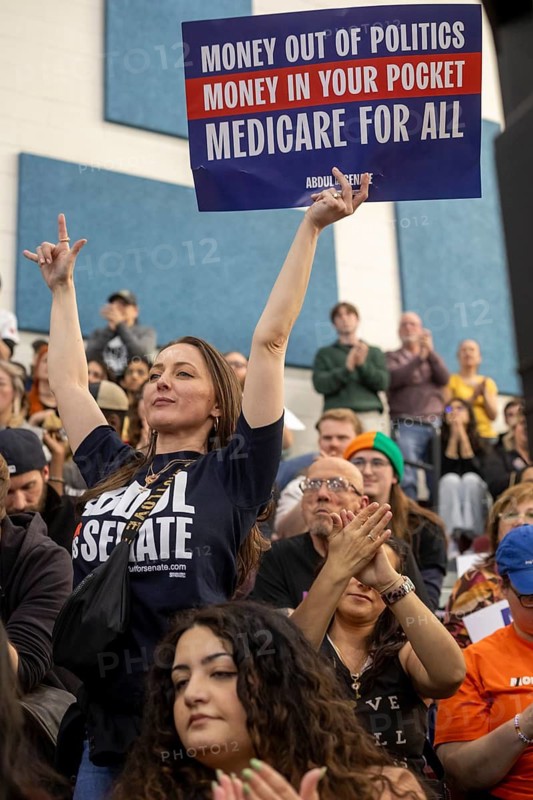 Detroit, Michigan - Senator Bernie Sanders held a rally at a Detroit high school as part of his 'Fighting Oligarchy' campaign