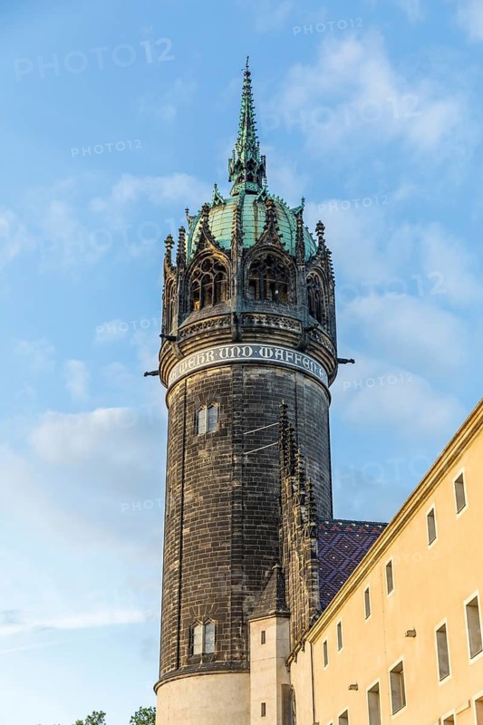 Castle Church Tower, Luther city Wittenberg, Saxony-Anhalt, Germany