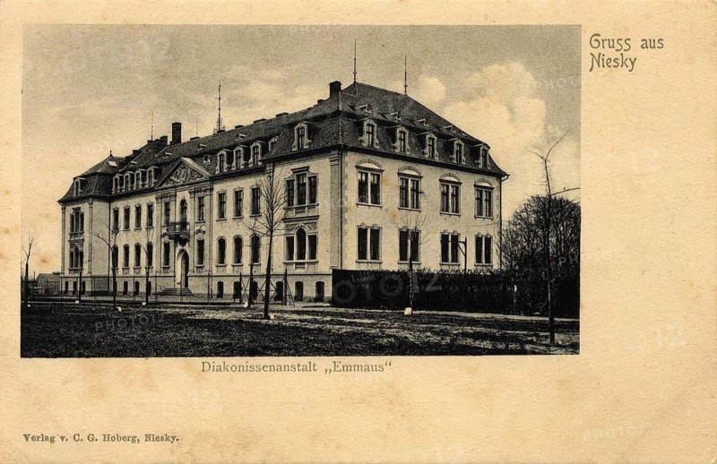 Historical view of the Emmaus Deaconess Institution in Niesky, Upper Lusatia, Saxony, Germany, authentic reproduction of an old postcard, around 1910, historical, exact date unknown