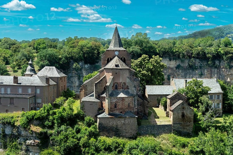 Bozouls. Saint Fauste church. roman church, Aveyron. Occitanie. Canyon of Trou de Bozouls