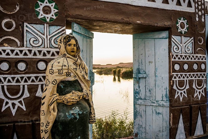 Painted façade, Abu Simbel, Upper Egypt, Egypt
