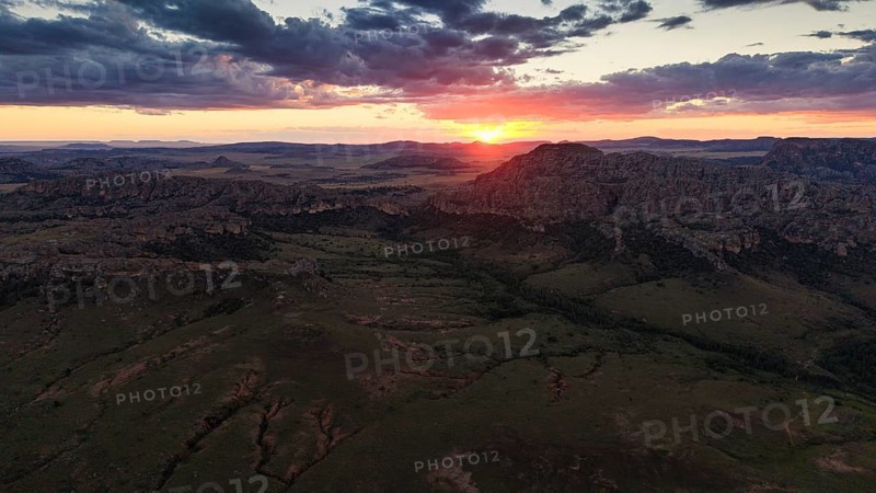 Aerial view of Isalo National Park in southern Madagascar
